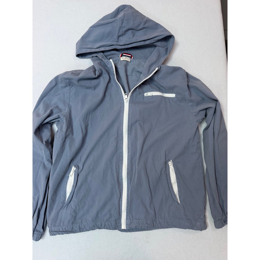 John Galt California Womens Slate Blue Cotton Full Zip Hooded Jacket OS